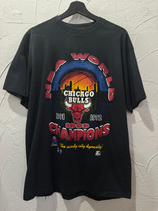 1993 Starter Chicago Bulls Champions Skyline TShirt. Large