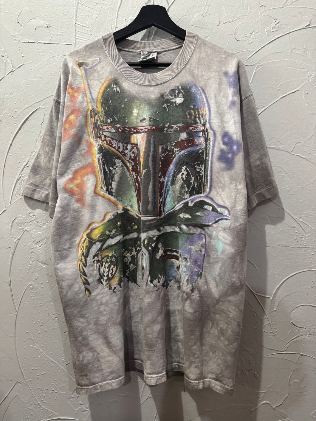 90s Liquid Blue Boba Fett Star Wars TShirt. XLarge