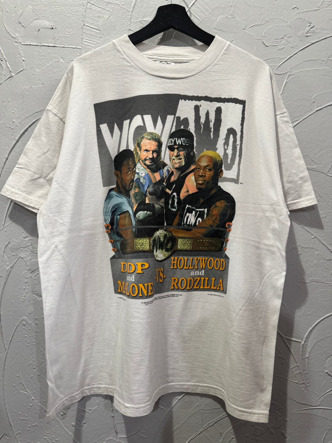 1998 WCW NWO Malone Vs Rodzilla Wrestling TShirt. XLarge