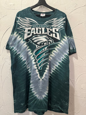 00s Majestic Philadelphia Eagles Tie Dye TShirt. XXLarge