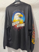 90s Bad To The Bone Custom Chrome Motorcycle Flame Longsleeve. XLarge