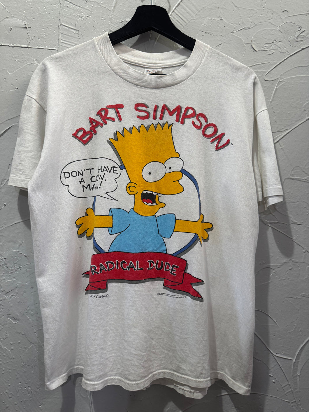 1989 Bart Simpson Radical Dude TShirt. Medium