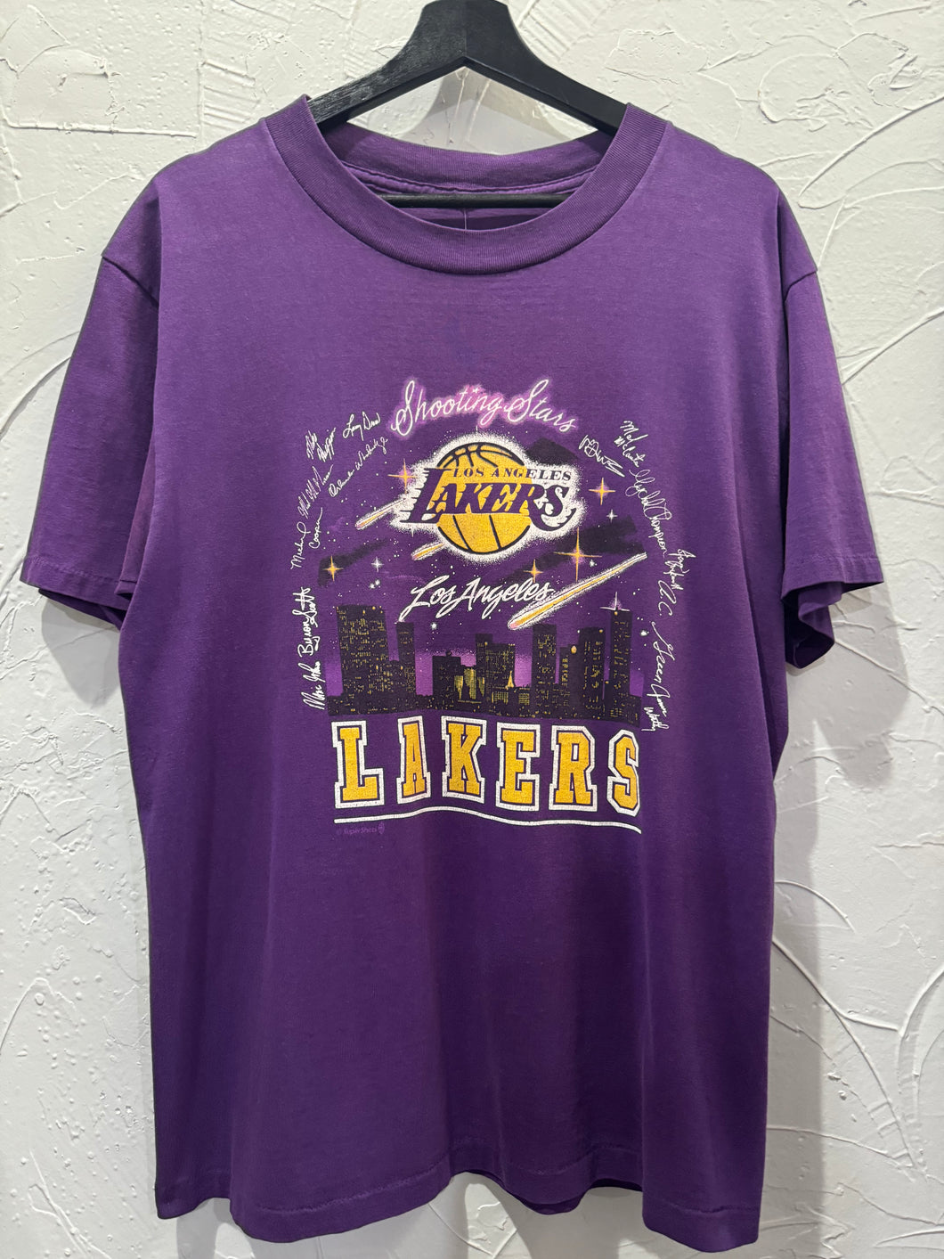 80s Los Angeles Lakers Shooting Stars TShirt. Large