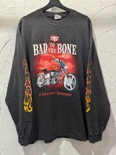 90s Bad To The Bone Custom Chrome Motorcycle Flame Longsleeve. XLarge