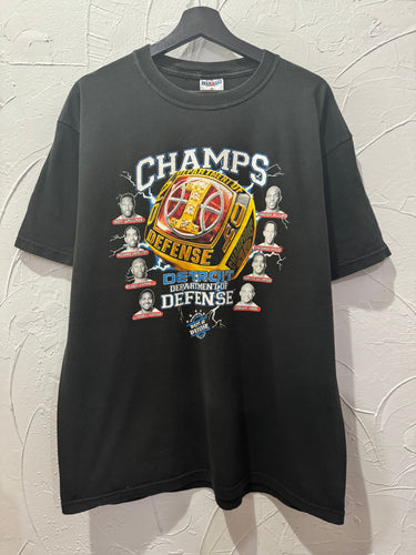 2004 Detroit Pistons Department Of Defense Ring Champs TShirt. XLarge