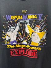 1989 WWF Wrestlemania 5 Mega Powers Wresting TShirt. XLarge