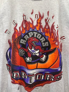 90s Toronto Raptors Fireball TShirt. Large