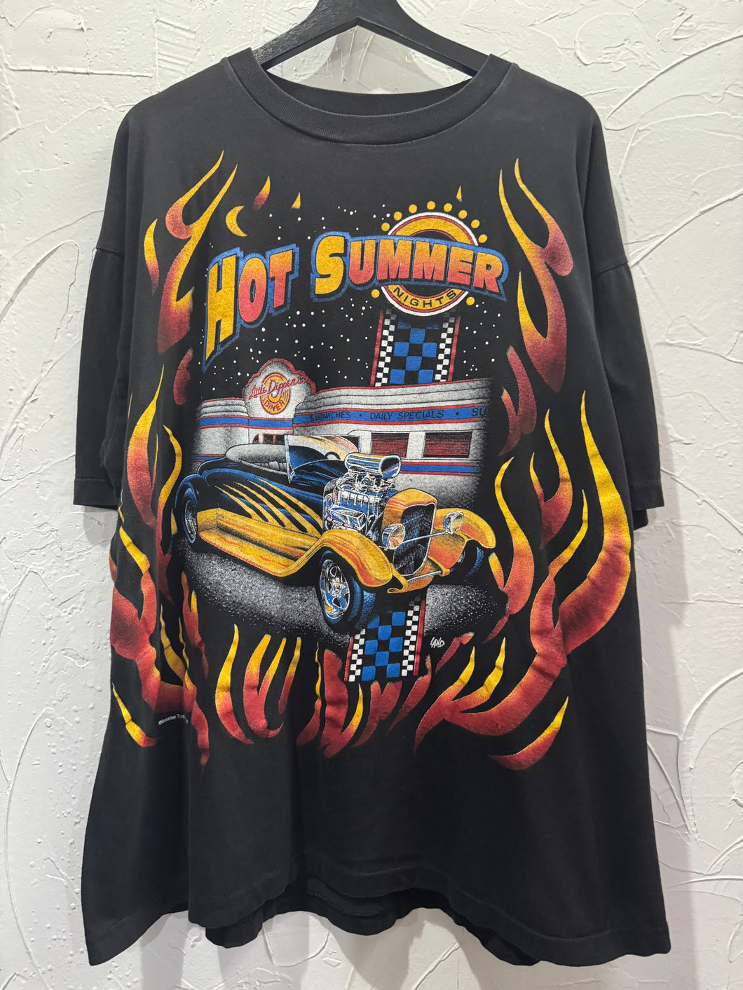 90s Hot Summer Nights Car TShirt. XXLarge