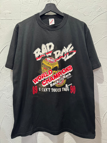 1989-90 Detroit Pistons Bad Boys Champions TShirt. XLarge