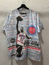 90s Magic Johnson Tees Detroit Pistons Isiah Thomas AOP TShirt. XLarge