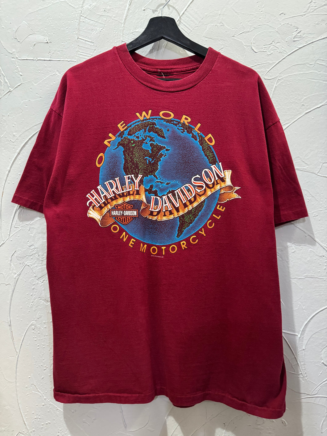 90s Harley Davidson One World TShirt. XLarge