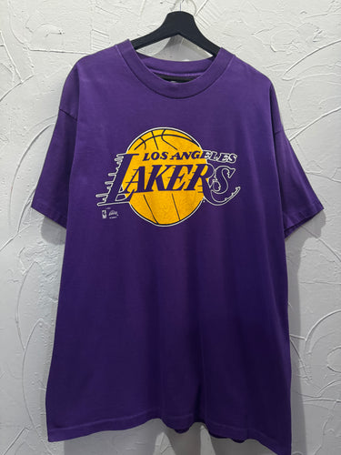90s Salem Los Angeles Lakers Motion Logo TShirt. XLarge