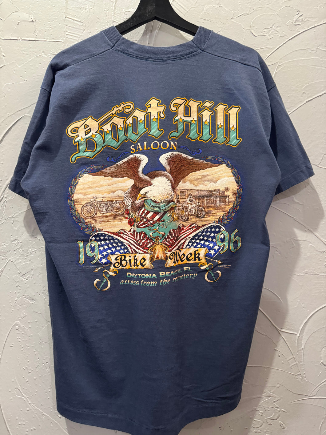 1996 Boothull Saloon Bike Week Pocket TShirt. XLarge