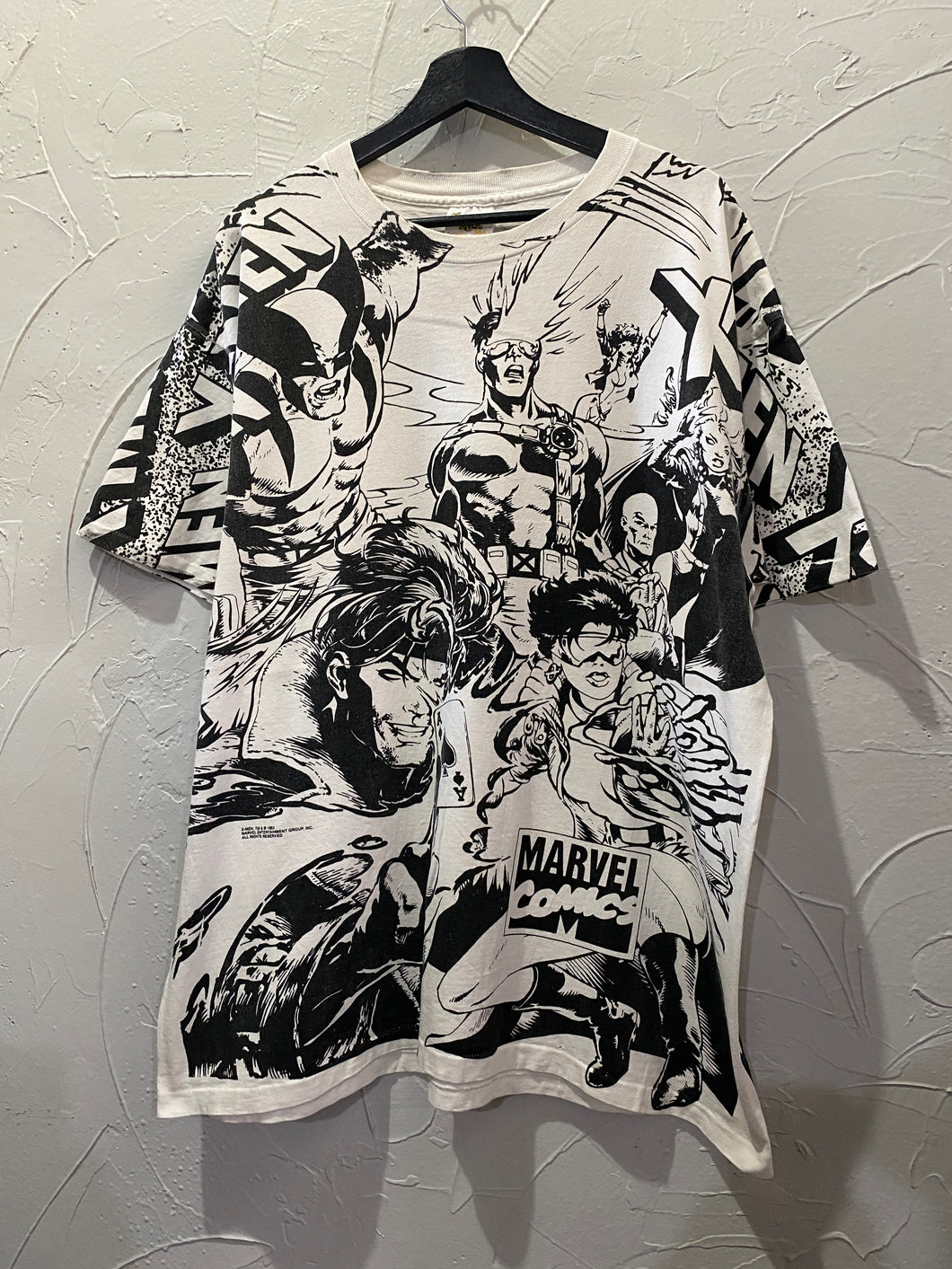 1993 Marvel X-Men Mega AOP TShirt. XLarge